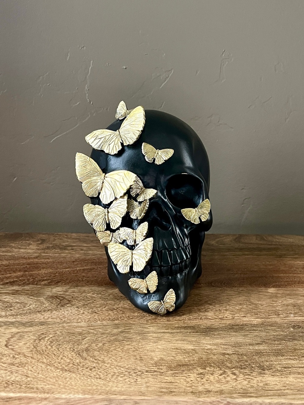 Black Gold Butterflies Moth Spooky Skull Goth Dark Coquette Whimsigoth Halloween
